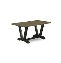 East West Furniture 5-Pc Dining Table Set Includes 4 Dining Room Chairs with Upholstered Seat and High Back and a Rectangular Kitchen Dining Table