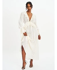 Miss Circle Women's Safiya Jacquard Chiffon Long Sleeve Maxi Dress