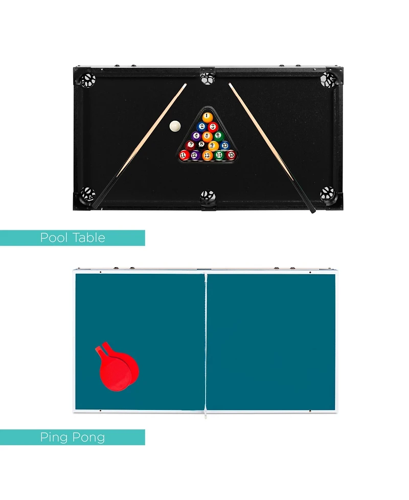 Best Choice Products 4-in-1 Multi Game Table, Childrens Arcade Set w/ Pool Billiards, Air Hockey