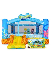Sunny & Fun SpongeBob Inflatable Bounce House for Kids with Air Blower, Stakes & Repair Kit