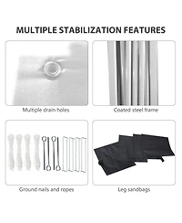 Outsunny 10' x Pop Up Canopy with 3 Sidewalls and Carry Bag,