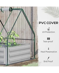 Outsunny Raised Garden Bed with Cover, Mini house