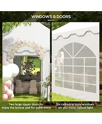Outsunny 22.3' x 16.4' Large Party Tent Canopy Shelter with Carrying Bags