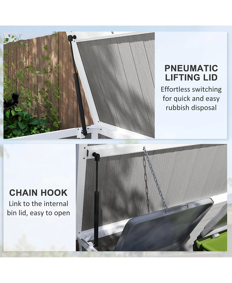 Outsunny 4.7 x 2.5FT Outdoor Storage Shed for Trash Cans, Lockable,