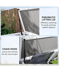 Outsunny 4.7 x 2.5FT Outdoor Storage Shed for Trash Cans, Lockable,