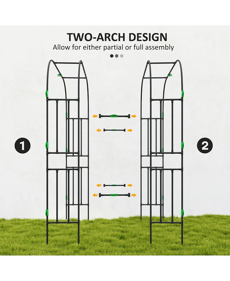Outsunny 8 Ft Tall Tomato Cage, Metal Garden Trellis for Climbing Plants