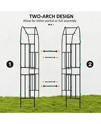 Outsunny 8 Ft Tall Tomato Cage, Metal Garden Trellis for Climbing Plants