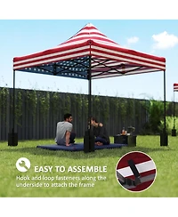Outsunny 10' x Pop up Canopy Replacement Top with Weight Bags, Multi