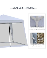 Outsunny Outdoor Sun Shade Gazebo Canopy Tent with Mesh Screen Walls -