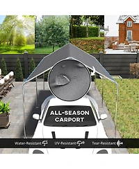 Outsunny 9.6' x 19.5' Carport w/ 3 Reinforced Steel Cables