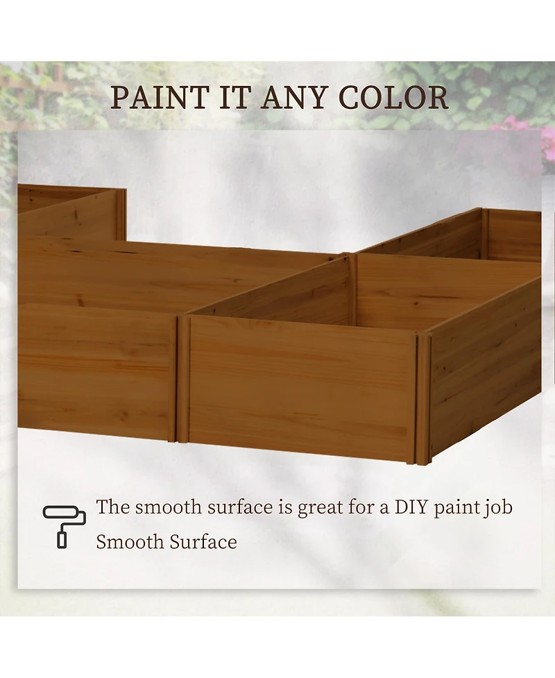 Outsunny Raised Garden Bed Set of 5 Diy Large Wooden Planters Box,