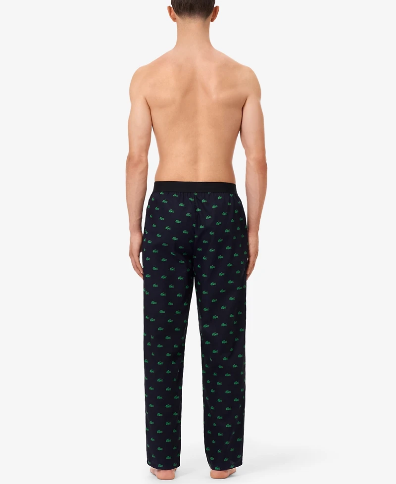 Lacoste Men's Woven Logo Pajama Pants