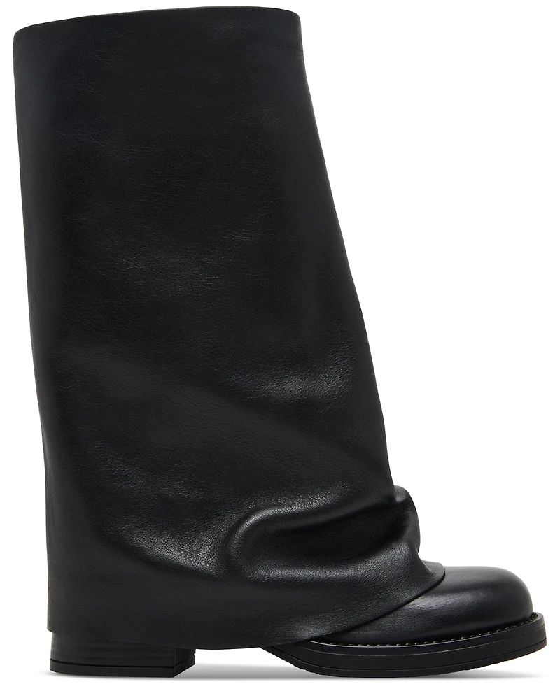 Steve Madden Benton Mid-Shaft Foldover Cuffed Moto Boots