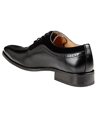 Gino Vitale Men's Lace Up Medallion Toe Dress Shoes
