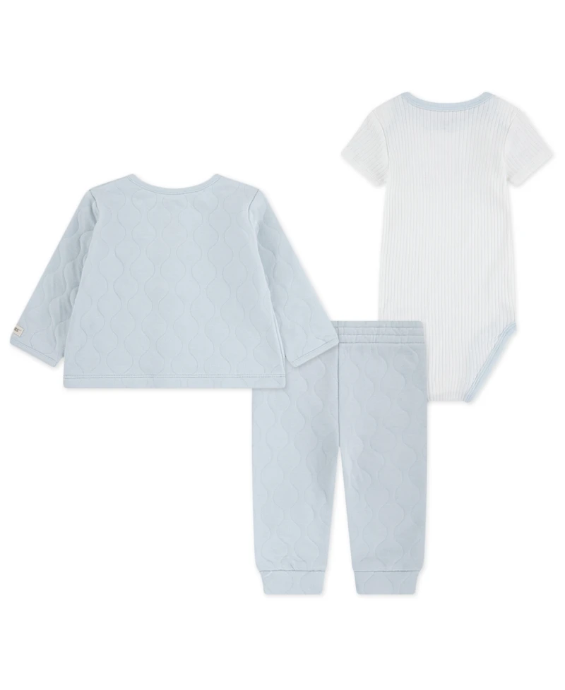 Huggies Baby Boy Short Sleeve Bodysuit, Cardigan and Pant, 3-Piece Set