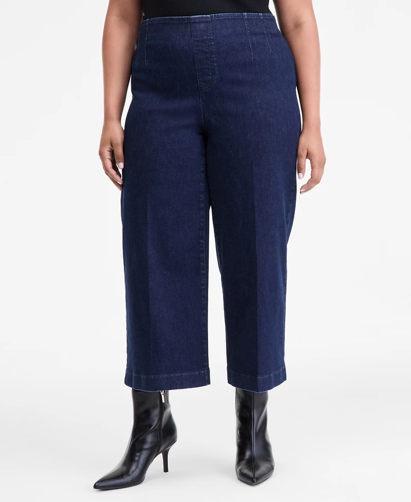 I.n.c. International Concepts Plus Cropped Wide-Leg Pants, Macy's Exclusive