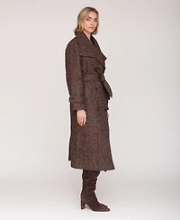 Avec Les Filles Women's Double Breasted Belted Wool Coat