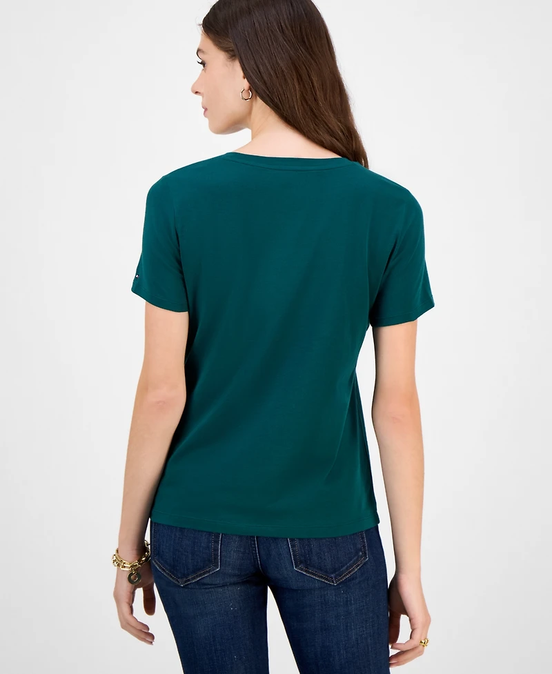 Tommy Hilfiger Women's Cotton-Blend Embroidered Logo T-Shirt