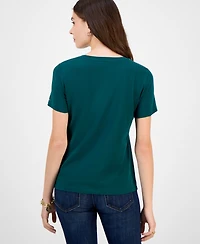 Tommy Hilfiger Women's Cotton-Blend Embroidered Logo T-Shirt