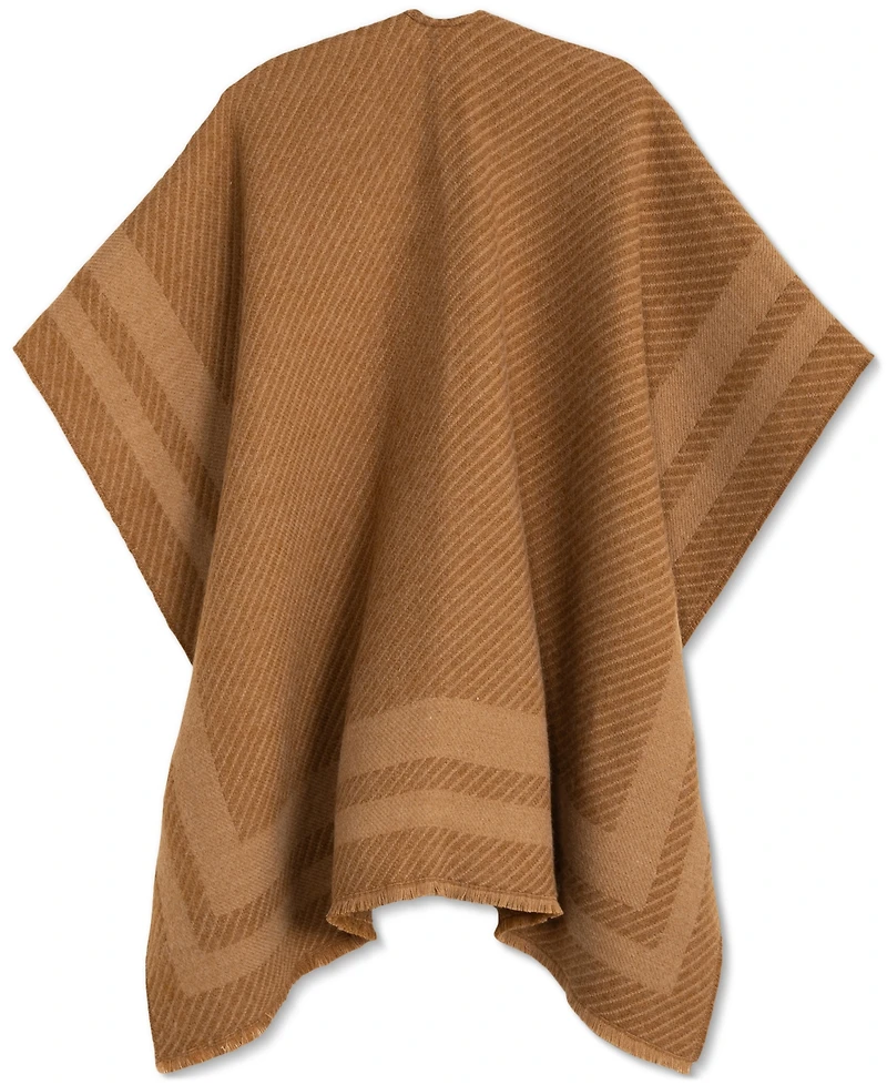Lauren Ralph Woven Twill-Border Ruana
