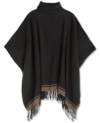 Lauren Ralph Woven Knit-Collar Ruana