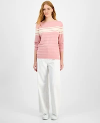 Nautica Jeans Women's Cotton Boat-Neck Textured Sweater