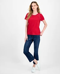 Nautica Jeans Women's Knit-Trim Top