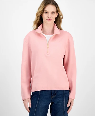 Nautica Jeans Women's Sweater Fleece Quarter-Zip Jacket