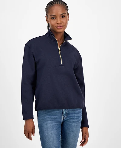 Nautica Jeans Women's Sweater Fleece Quarter-Zip Jacket