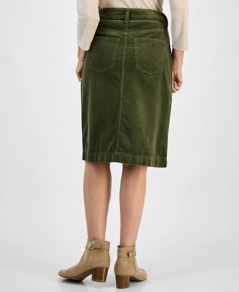 Style & Co Petite Corduroy Midi Skirt, Macy's Exclusive