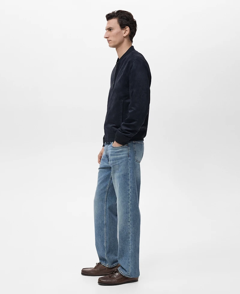 Mango Men's Suede-Effect Bomber Jacket