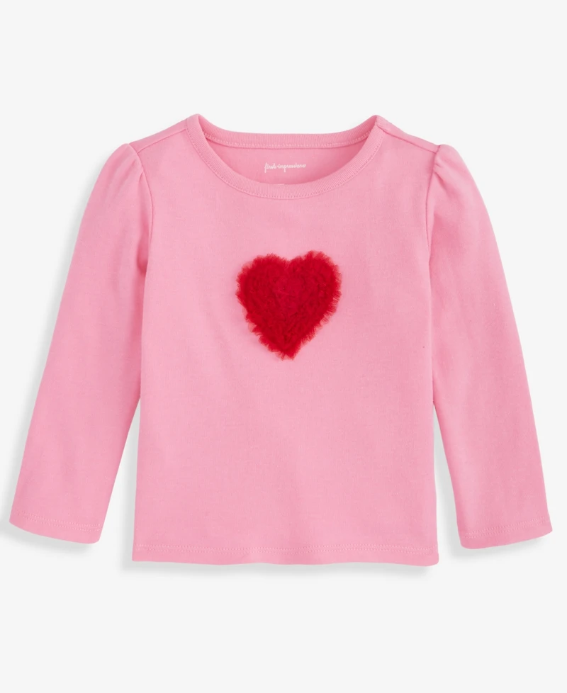 First Impressions Baby Girls Long-Sleeve Heart T-Shirt, Macy's Exclusive