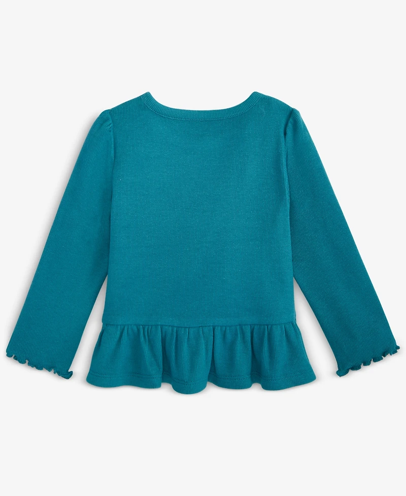 First Impressions Baby Girls Long-Sleeve Solid Rib T-Shirt, Macy's Exclusive