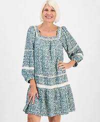 Style & Co Petite Floral Vines Romantic Lace Dress, Macy's Exclusive