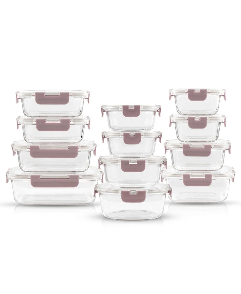 JoyJolt 24-Pc. Glass Storage Containers with Lids