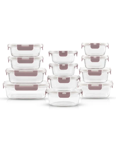 JoyJolt 24-Pc. Glass Storage Containers with Lids