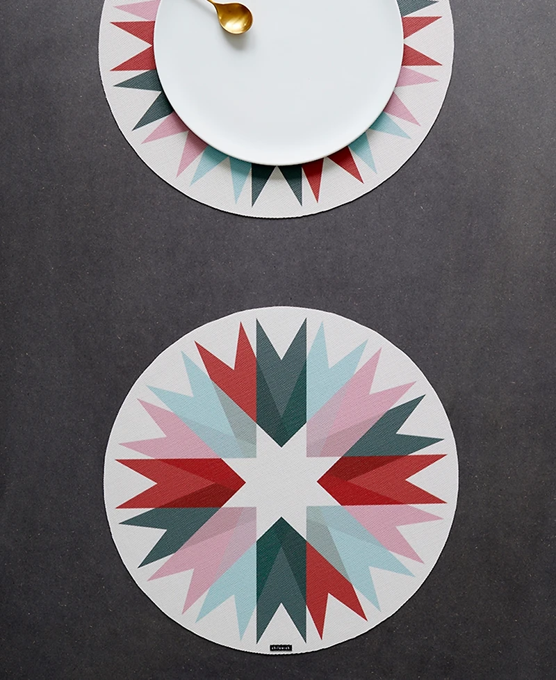 Chilewich Ribbon-Print Round 15" Placemat