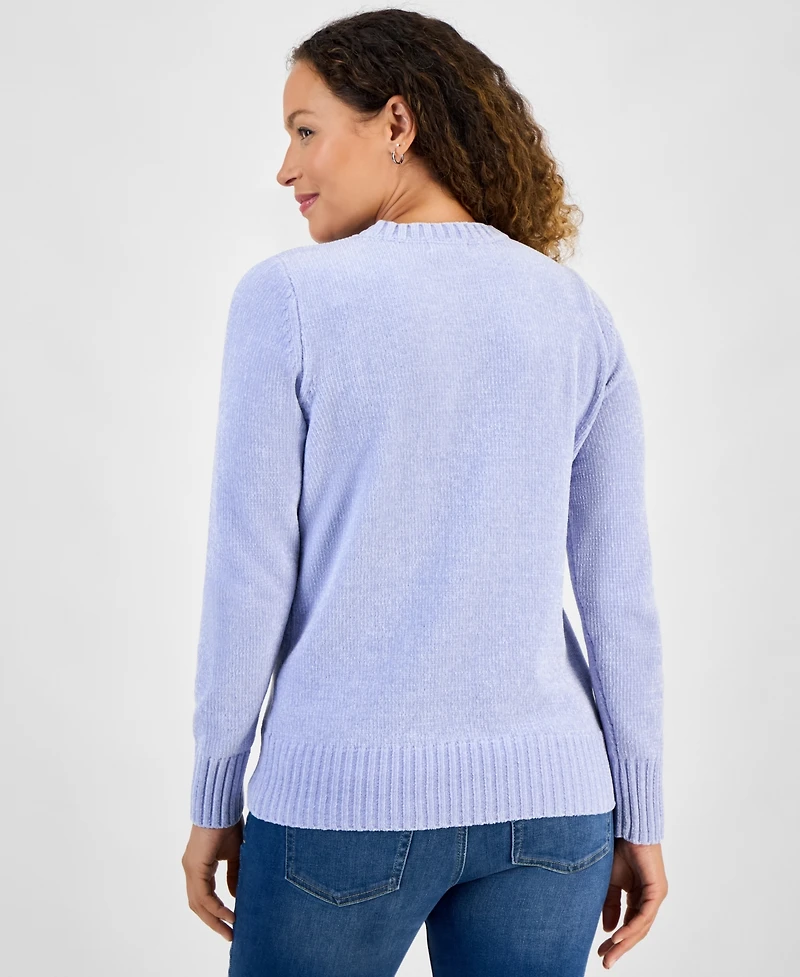 Style & Co Petite Chenille Crewneck Sweater, Created for Macy's