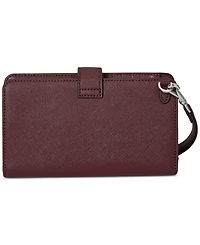 Lauren Ralph Crosshatch Leather Tech Wristlet