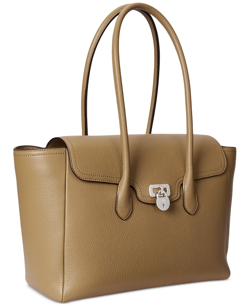 Lauren Ralph Pebbled Leather Extra-Large Tanner Satchel