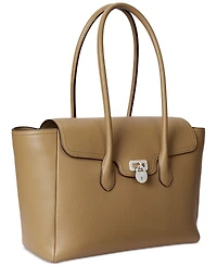 Lauren Ralph Pebbled Leather Extra-Large Tanner Satchel