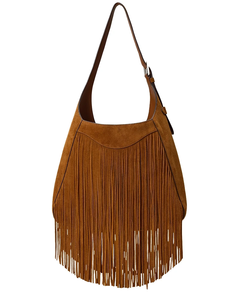 Lauren Ralph Lauren Tanner Medium Suede Fringe Shoulder Bag