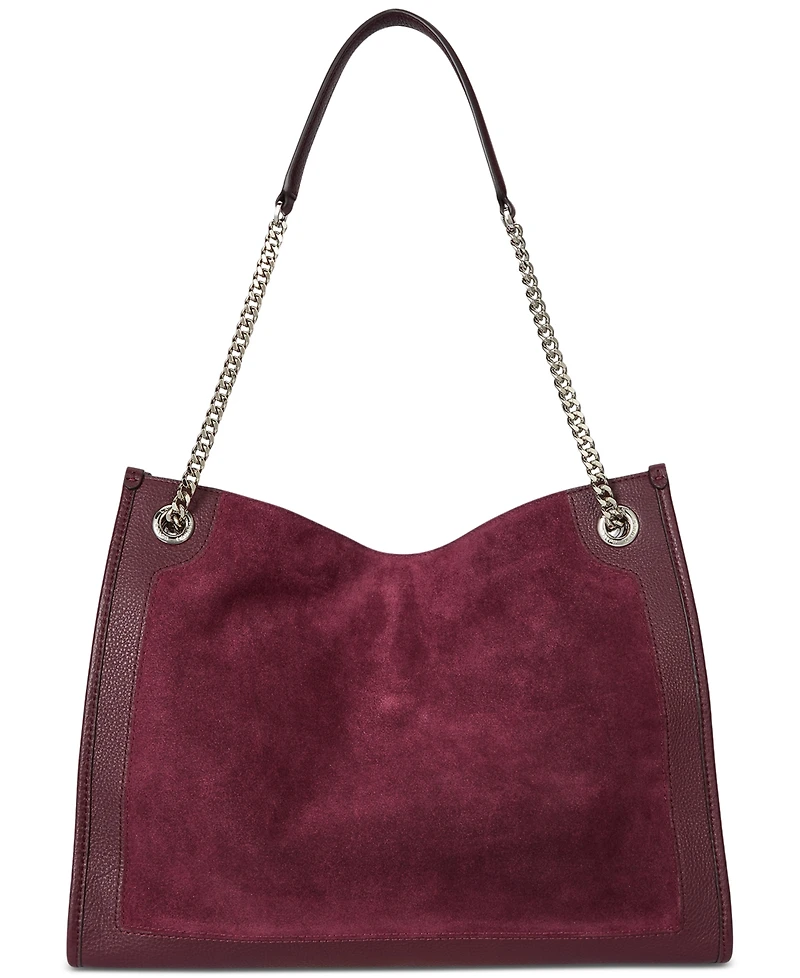 Lauren Ralph Lauren Bradley Large Suede & Leather Tote Bag