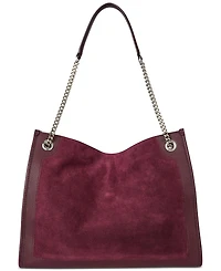 Lauren Ralph Lauren Bradley Large Suede & Leather Tote Bag