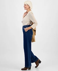 Style & Co Petite High-Rise Wide-Leg Jeans, Macy's Exclusive