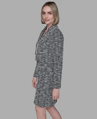Karl Lagerfeld Paris Women's Metallic Knit Tweed Jacket Dress