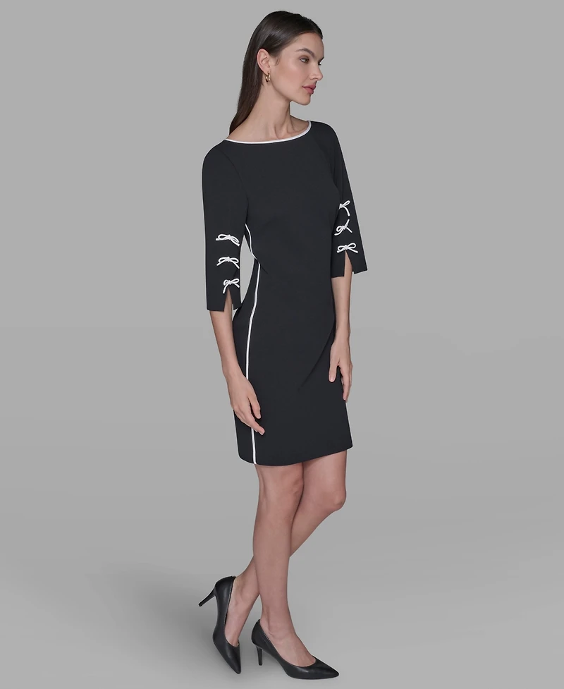 Karl Lagerfeld Paris Women's Boat Neck Sheath Dress