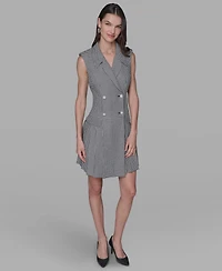 Karl Lagerfeld Paris Women's Houndstooth Notched Collar Jacket Dress