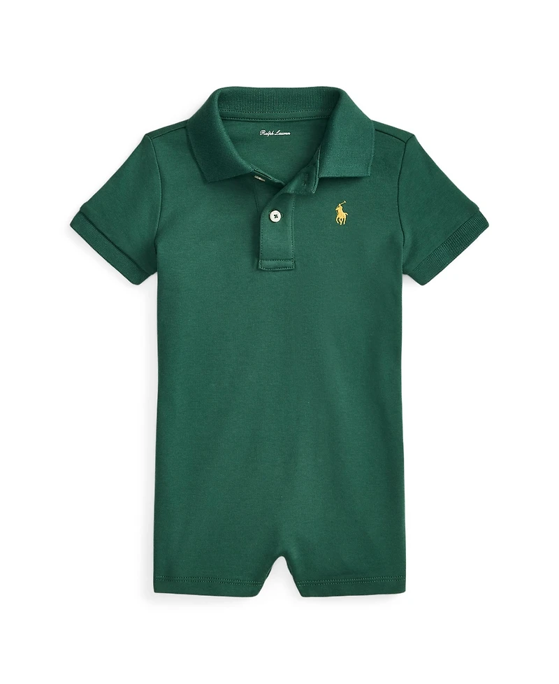 Polo Ralph Lauren Baby Boys Interlock Short Sleeve One Piece Shortall