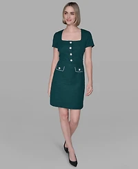 Karl Lagerfeld Paris Women's Embellished Knit Tweed A-line Dress